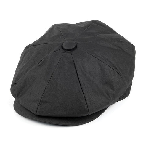 Oilcloth Water Resistant Newsboy Cap - Black