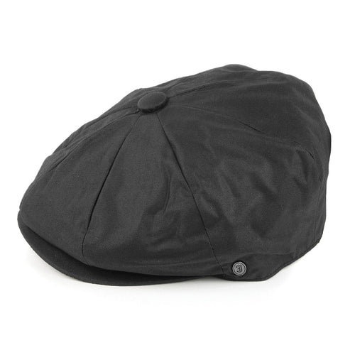 Oilcloth Water Resistant Newsboy Cap - Black