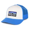 P-6 Logo Organic Cotton Trucker Cap - Off White-Blue