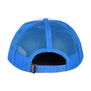 P-6 Logo Organic Cotton Trucker Cap - Off White-Blue
