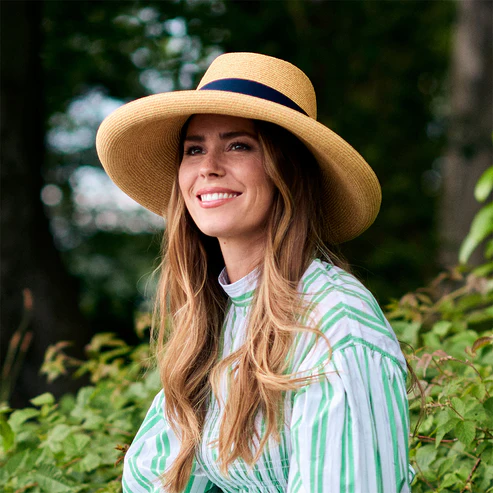 Sissinghurst Straw Sun Hat with Bow - Natural