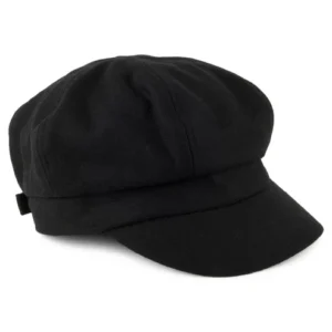 sur la tête Wool Blend Baker Boy Cap - Black