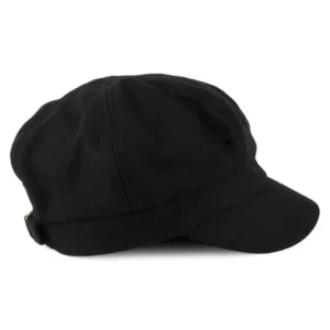 sur la tête Wool Blend Baker Boy Cap - Black