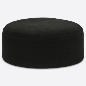 Black Kufi Prayer Cap For Men