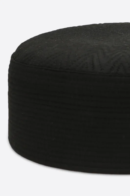 Black Kufi Prayer Cap For Men