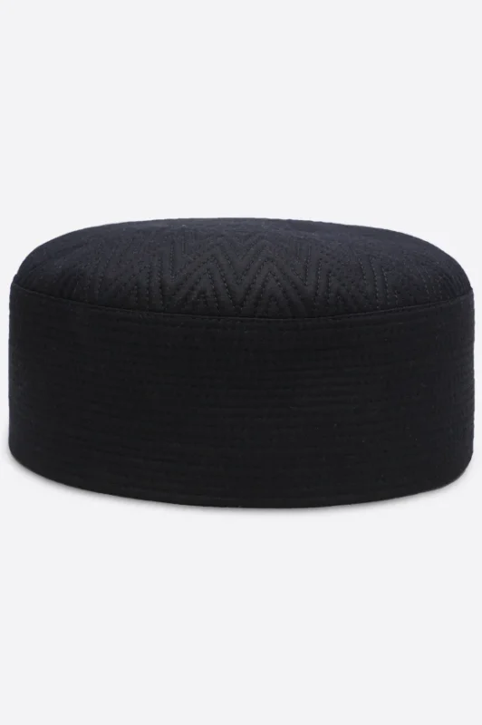 Dark Blue Kufi Prayer Cap For Men
