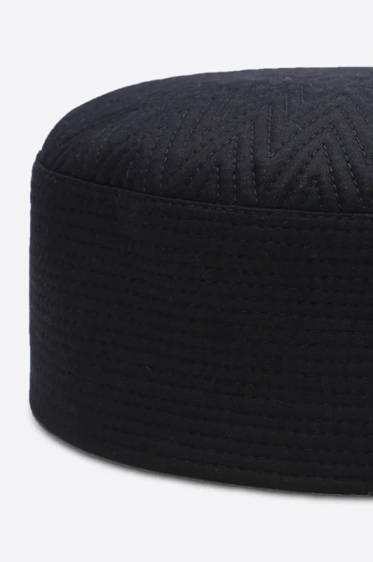 Dark Blue Kufi Prayer Cap For Men