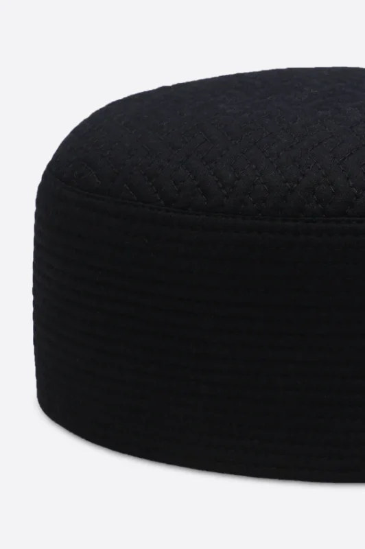 Dark Blue Kufi Prayer Cap For Men
