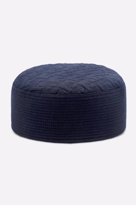 Dark Blue Prayer Cap For Men