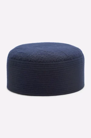 Dark Blue Prayer Cap For Men