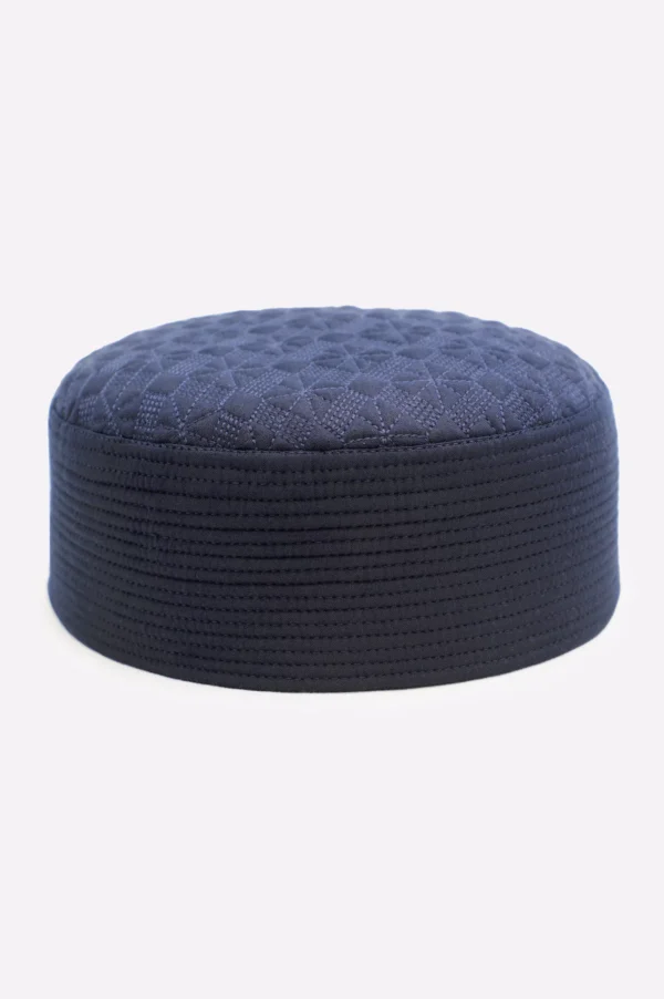 Dark Blue Prayer Cap For Men