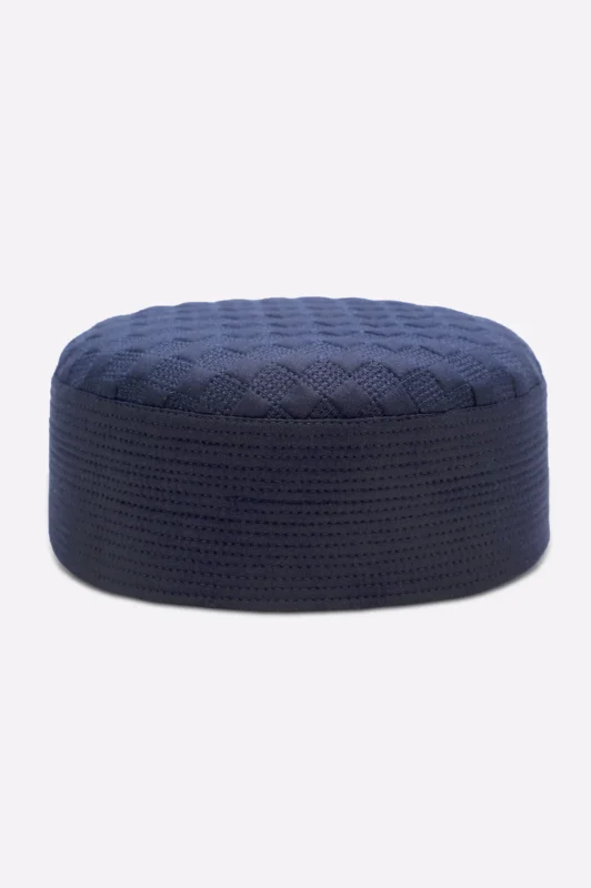 Dark Blue Prayer Cap For Men