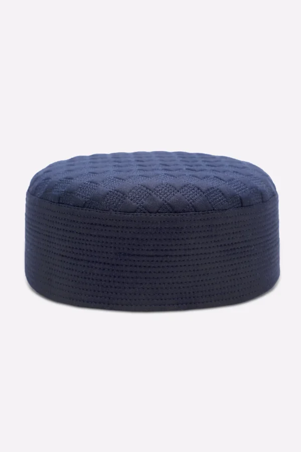 Dark Blue Prayer Cap For Men