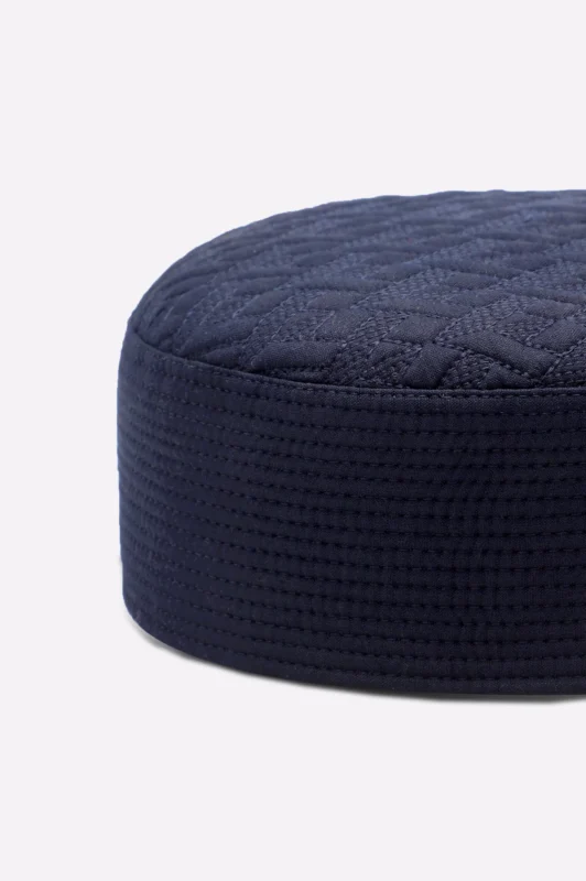 Dark Blue Prayer Cap For Men