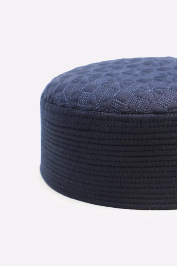 Dark Blue Prayer Cap For Men