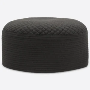 Dark Grey Kufi Prayer Cap For Men