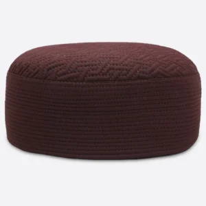 Maroon Kufi Prayer Cap For Men