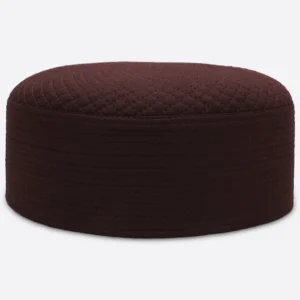 Maroon Kufi Prayer Cap For Men