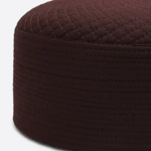 Maroon Kufi Prayer Cap For Men