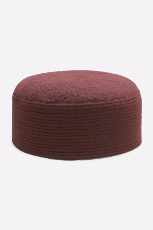 Maroon Prayer Cap For Men