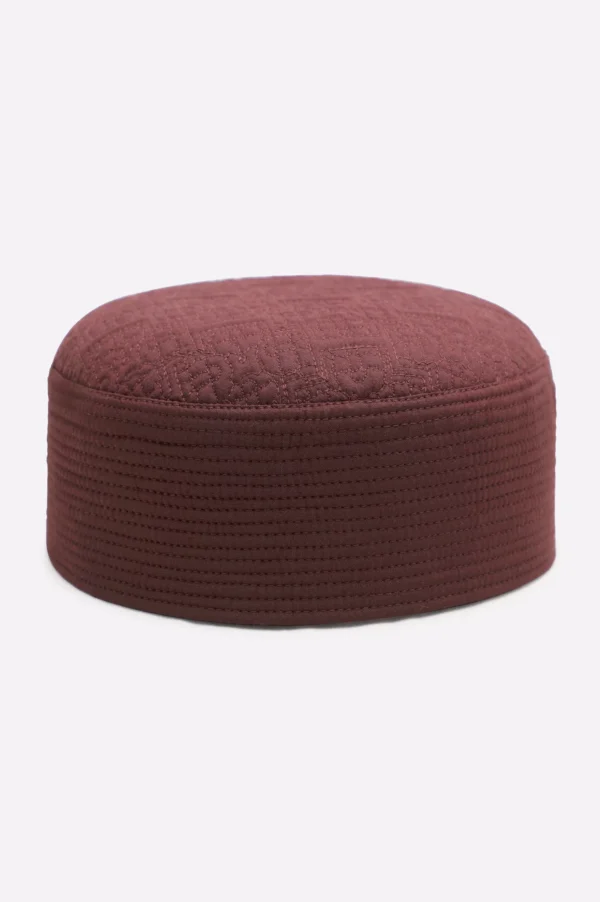 Maroon Prayer Cap For Men