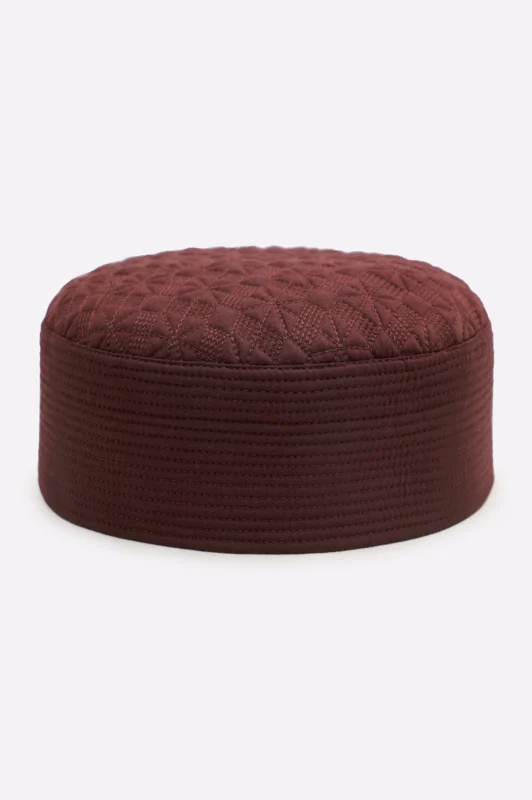 Maroon Prayer Cap For Men