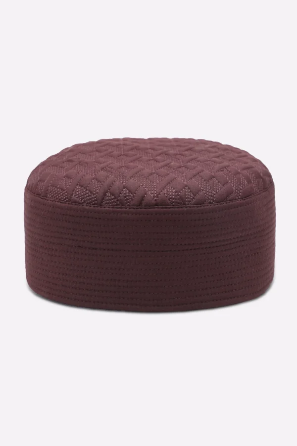 Maroon Prayer Cap For Men