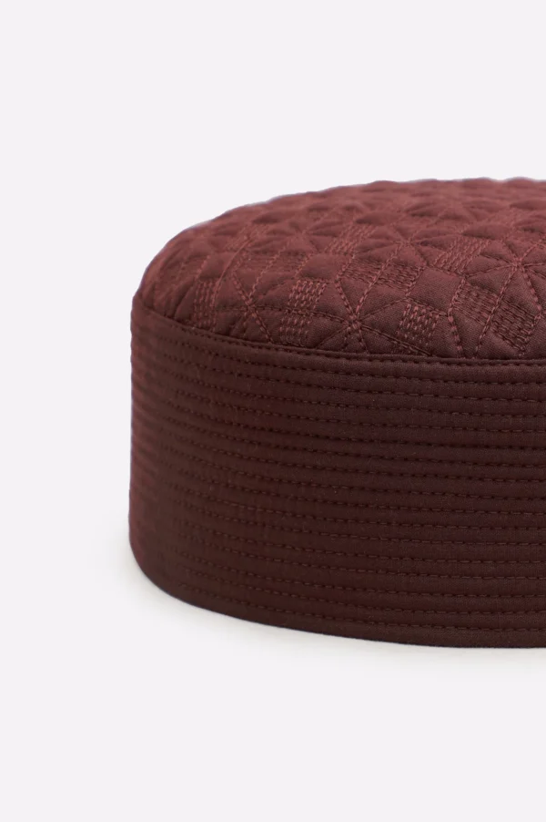 Maroon Prayer Cap For Men
