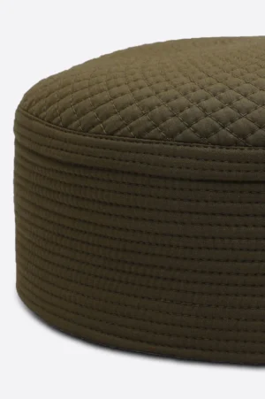 Olive Kufi Prayer Cap For Men