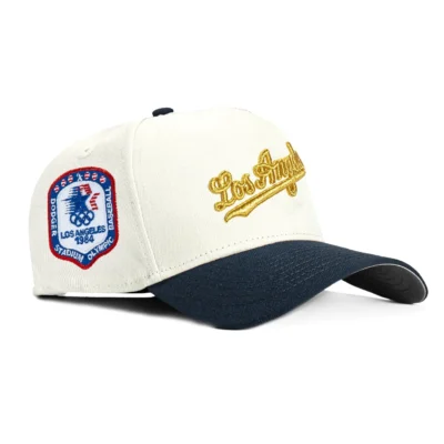 A-FRAME LOS ANGELES DODGERS 1984 OLYMPIC STADIUM PATCH SCRIPT SNAPBACK HAT