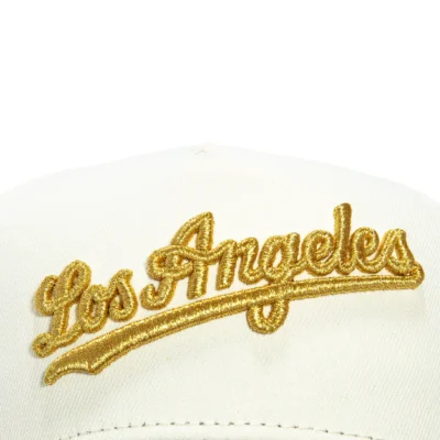 A-FRAME LOS ANGELES DODGERS 1984 OLYMPIC STADIUM PATCH SCRIPT SNAPBACK HAT