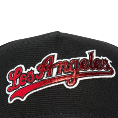 A-FRAME LOS ANGELES DODGERS 50TH ANNIVERSARY STADIUM PATCH SNAPBACK SCRIPT HAT