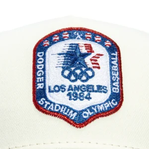 A-FRAME LOS ANGELES DODGERS LOGO PATCH 1984 OLYMPIC STADIUM SNAPBACK HAT