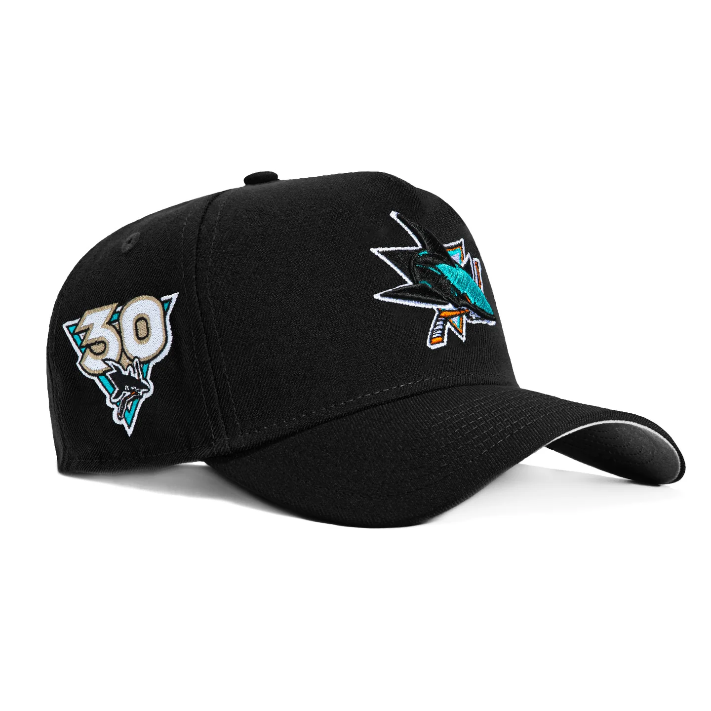 A-FRAME SAN JOSE SHARKS 30TH ANNIVERSARY PATCH SNAPBACK HAT