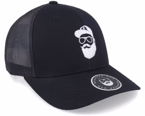 Cap Man Black Trucker - Bearded Man