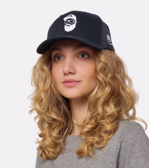 Cap Man Black Trucker - Bearded Man