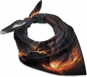 Cool Fire Dragon Silk Bandana for Women Men