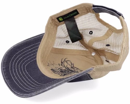 CottonPoly Mesh IvoryNavy Trucker - John Deere