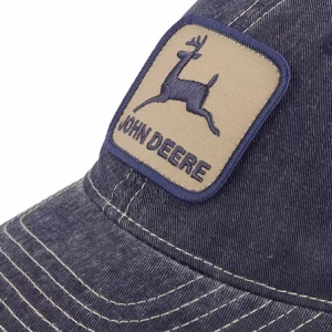 CottonPoly Mesh IvoryNavy Trucker - John Deere