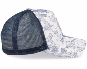 Deer Pattern WhiteNavy A-Frame Trucker - Djinns