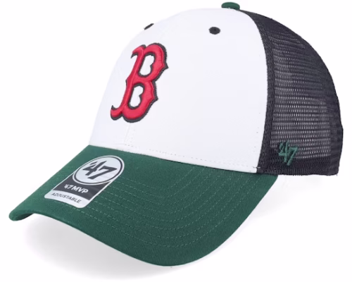 Hatstore Exclusive x Boston Red Sox Branson Tri Tone MVP Mesh BlackForrestWhite Trucker - 47 Brand