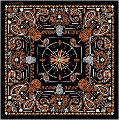 Hot Leathers Paisley Skull Bandana