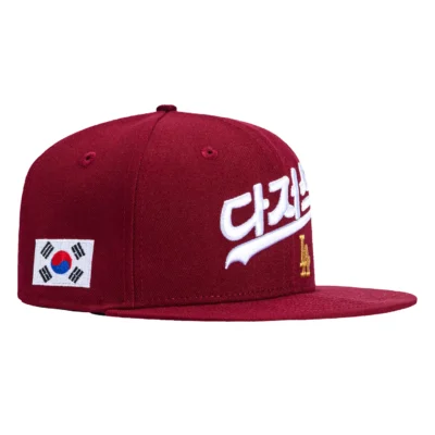 LOS ANGELES DODGERS KOREA FLAG PATCH KOREAN SCRIPT HAT