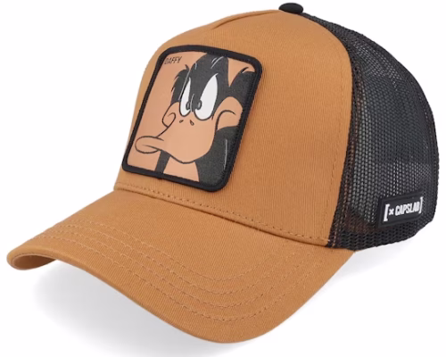 Looney Tunes Daffy Duck Brown A-Frame Trucker - Capslab