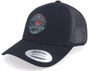 Mountain Valley Sunset Black Trucker - Wild Spirit