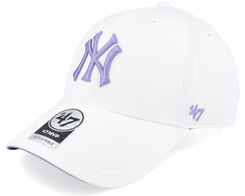 New York Yankees Enamel Twist Under Mvp White Adjustable - 47 Brand