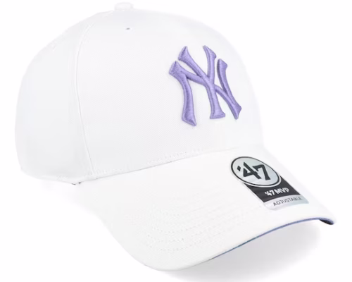 New York Yankees Enamel Twist Under Mvp White Adjustable - 47 Brand
