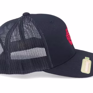 Organic Red Rose Petal Black Trucker - Iconic