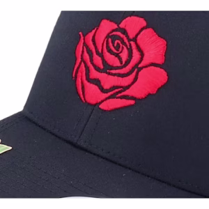 Organic Red Rose Petal Black Trucker - Iconic