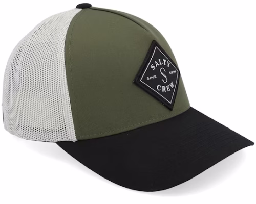 Sea Line Retro OliveBlackStone A-Frame Trucker - Salty Crew